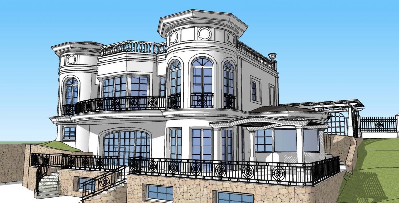 Plot with a Project of a  Modern style Villa in Los Flamingos