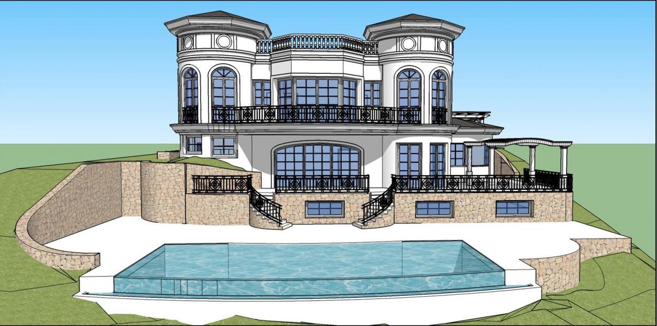 Plot with a Project of a  Modern style Villa in Los Flamingos