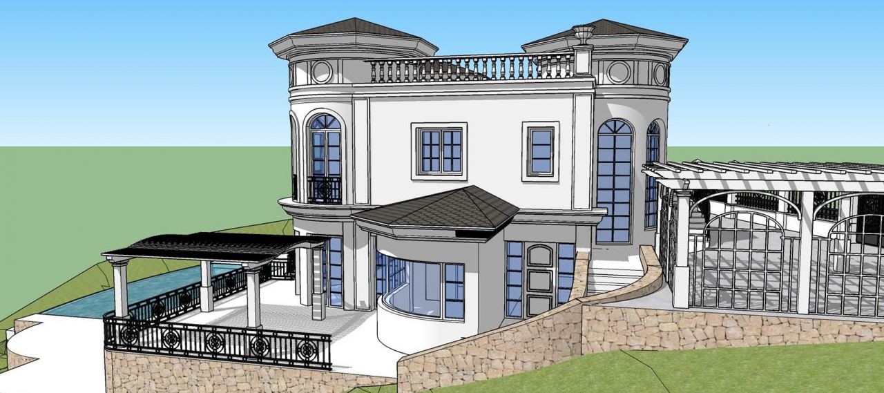 Plot with a Project of a  Modern style Villa in Los Flamingos