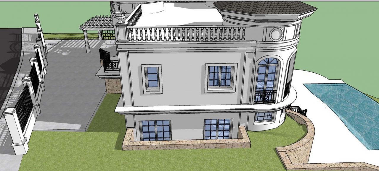 Plot with a Project of a  Modern style Villa in Los Flamingos