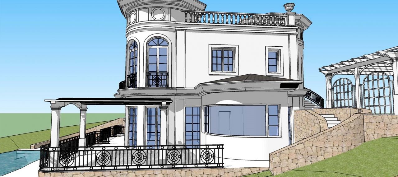 Plot with a Project of a  Modern style Villa in Los Flamingos